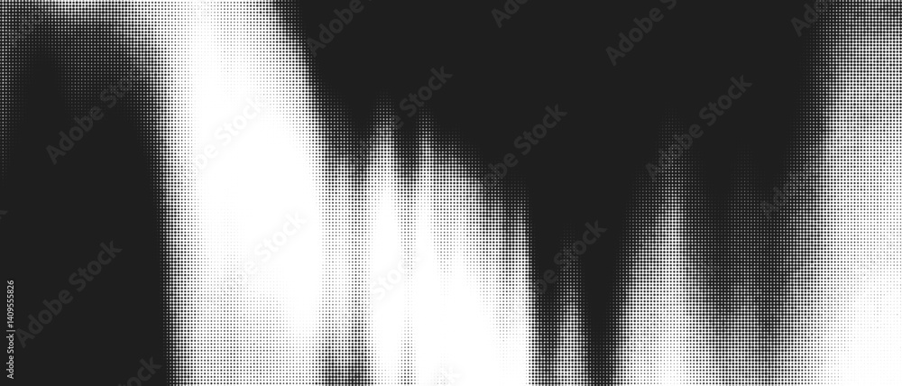 Aufkleber Dynamic Speed Lines and Halftone Texture Overlay in Abstract Grungy Vector Pattern Background with Geometric Dots and Distressed Retro Comic Style Effect