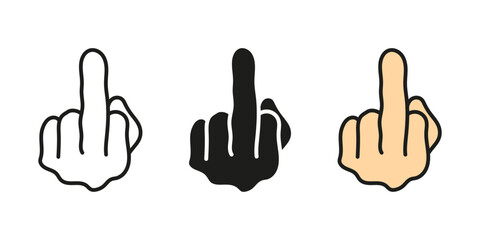 Middle finger gesture icon.