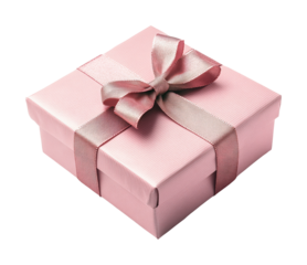 Gift wrapping event pink present home product festive atmosphere. Isolated on transparent background, png.