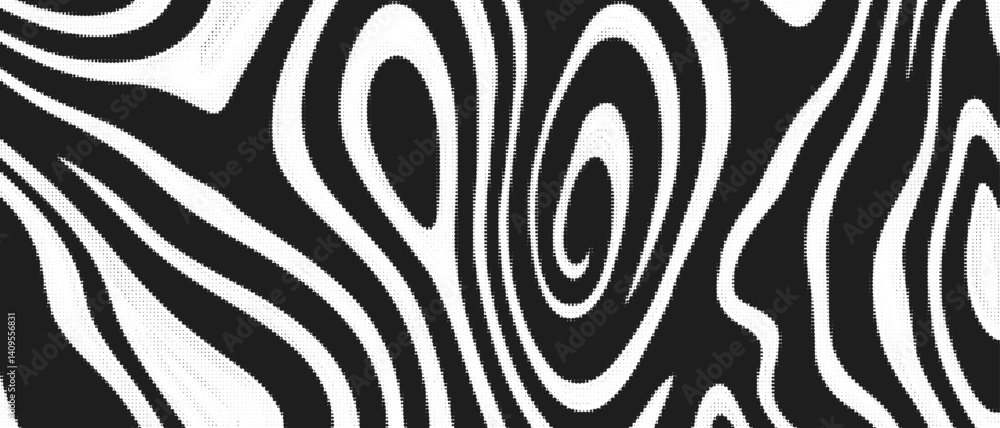 Aufkleber abstract zebra lines: seamless black and white vector pattern with optical illusion effects, geometr