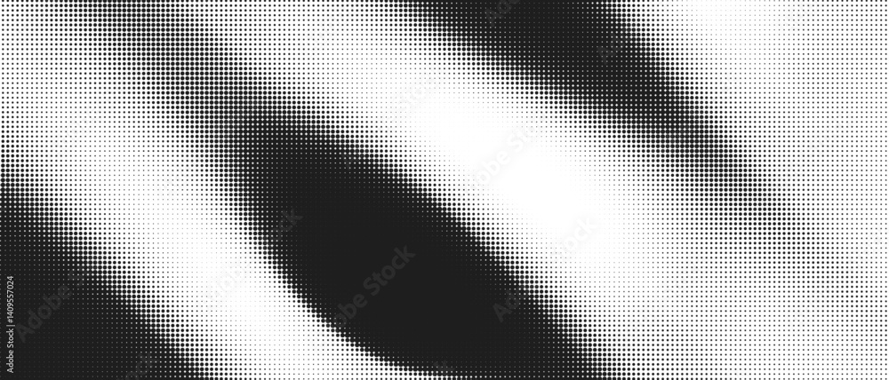 Aufkleber Halftone Texture Overlay with Black and White Dot Pattern and Gradient Background in Vector Format for Creative Designs. A Perfect Choice for Posters and Artistic Prints