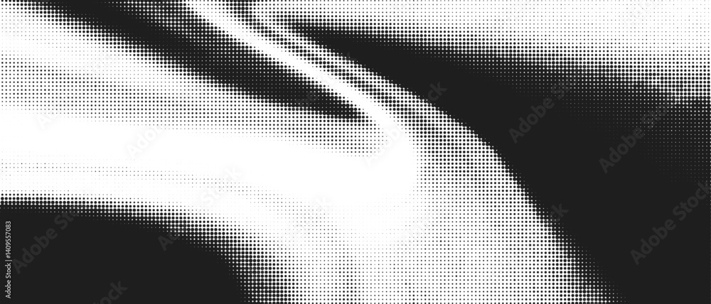 Aufkleber Dynamic Liquid Halftone Texture Overlay with 3D Dot Pattern and Gradient Background for Creative Vector Design. Abstract Graphic Illustration with Geometric Artistic Effect