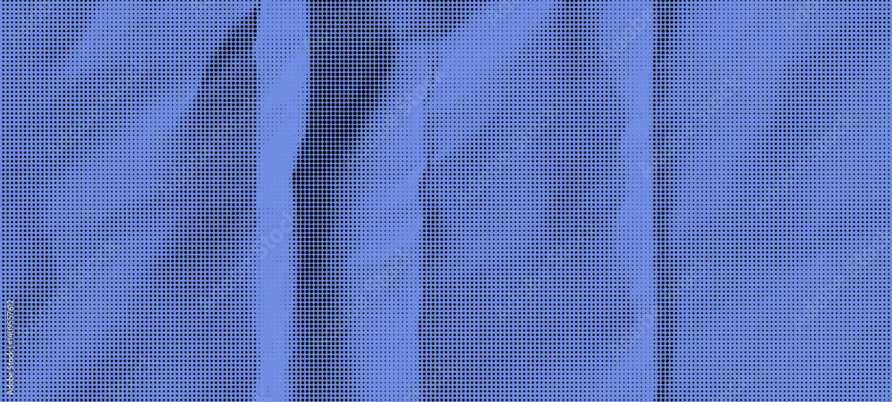 Aufkleber Abstract Blue Paper Collage with Vintage Rough Effect on Background Featuring Gradient Dot Patterns and Comic Book Style Overlay with Grunge and Dirt Elements