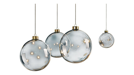 Stunning 3D Realistic Hanging Glass Christmas Balls for Festive Designs