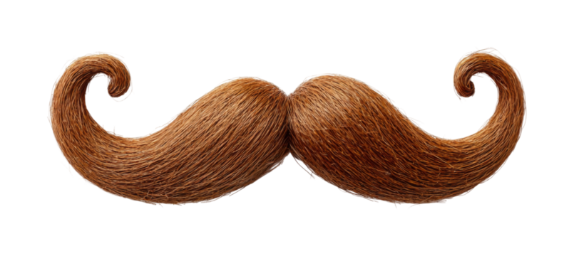 Whimsical mustache graphic design creative environment view fun concept. Isolated on transparent background, png.