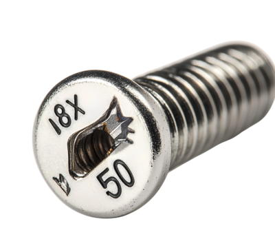 A close-up of a M6 Phillips pan head machine screw with a transparent background