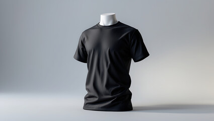 Plain Gray T-Shirt on Display A versatile gray t-shirt suitable for casual wear and promotional uses in fashion marketing