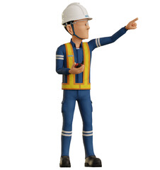 Isolate industrial worker point at high