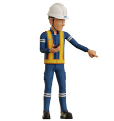 Isolate industrial worker point at low