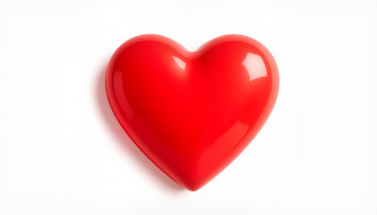 Obraz premium Vibrant red heart shape on white background, symbol of love