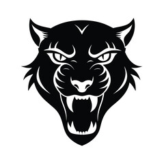 Powerful Jaguar Head Silhouette Bold Predator Portrait Minimalist Wildlife Design