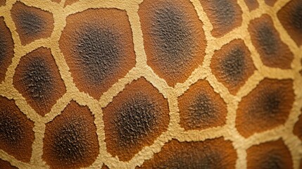 Fototapeta premium Close-up view of a giraffe's intricate skin pattern.