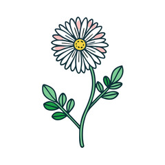 Dark Teal Flower with Pink Accents on Black