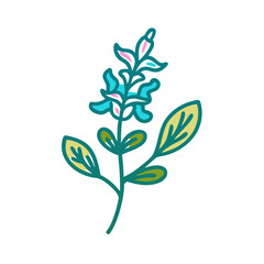 Floral Illustration: Teal, Pink, and Yellow on Black