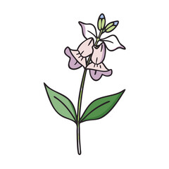 Cartoon Style Fairy Bells Flower on Black Background