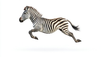 Zebra running and jumping