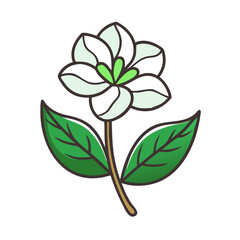 Modern Flower Illustration with Black and White Petals