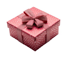 Gift-wrapping action holiday celebration decorative box view. Isolated on transparent background, png.