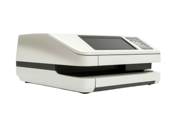 Streamlined Cash Handling Modern Bill Counter sleek design efficient on transparent background