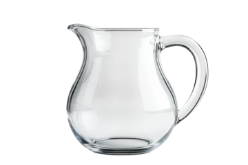 Elegant glass water pitcher perfect for serving beverages Clear glass on transparent background