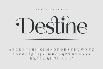 Fototapeta premium Modern luxury beauty font alphabet logo. Typography beautiful minimal elegant classic letter serif fonts fashion wedding vintage retro logos. vector illustration