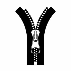 Open Zipper Fastener Graphic Illustration. Vector Image