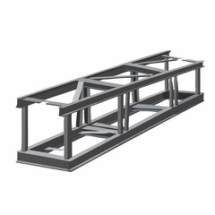 Metal framework structural design model. Vector Image