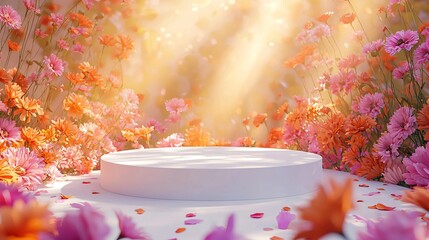 Floral Display Platform Product Showcase Background of excellence in splendor beyond compare