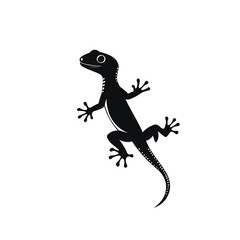 Naklejka premium Lizard graphic icon. Gecko salamander black sign isolated on white background. Vector illustration