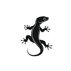 Fototapeta premium Lizard graphic icon. Gecko salamander black sign isolated on white background. Vector illustration