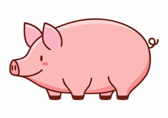 Fototapeta premium Cute cartoon pig illustration vector graphic. Vector Image