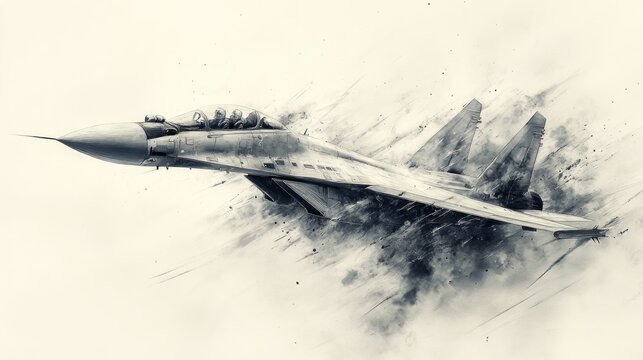 Sukhoi Su-30 Fighter Jet in Flight: A Monochromatic Masterpiece