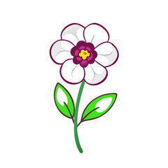 Artistic Flower with Dark Purple Outline and Black Background