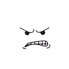 Angry cartoon face vector illustration. Vector Image