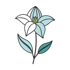 Modern stylized flower illustration on a black background