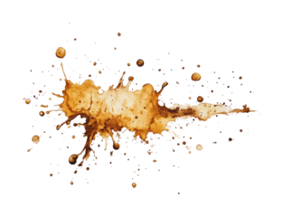 Dynamic coffee splash digital creative abstract. Isolated on transparent background, png.