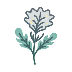 Single stylized flower on black background in vector format