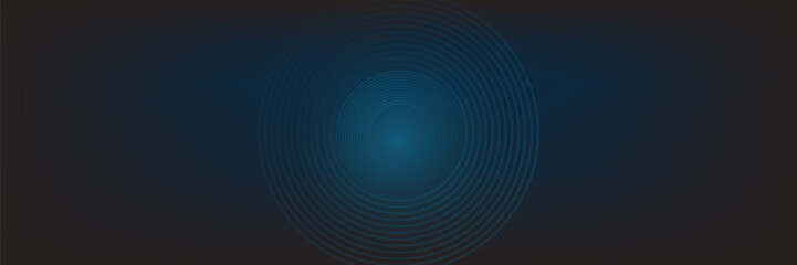 Dark blue abstract background with glowing circle lines. Geometric stripe line art design. Modern shiny blue diagonal rounded lines pattern. Futuristic technology concept. Vector illustration