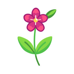 Stylized Flower Illustration: Pink Blossom on Black Background