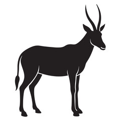 Obraz premium A gemsbok silhouette black vector on white background 