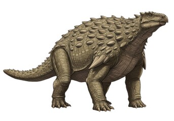 Obraz premium Illustration of ankylosaurus armored dinosaur jurassic age isolated on white background