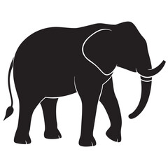 Fototapeta premium Elephant Silhouette on White 