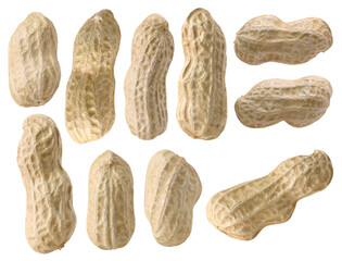 Peanut group isolated, transparent PNG, PNG format, collection, closeup