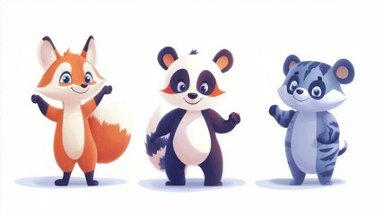 Cute animated animals perform a dance together in a lively forest setting during a sunny afternoon