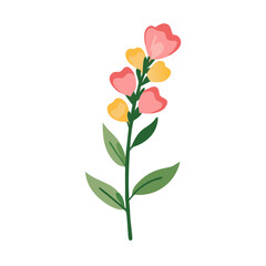 Colorful floral illustration with a playful, modern design