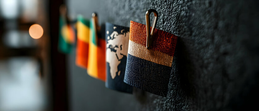 Small flags of various nations