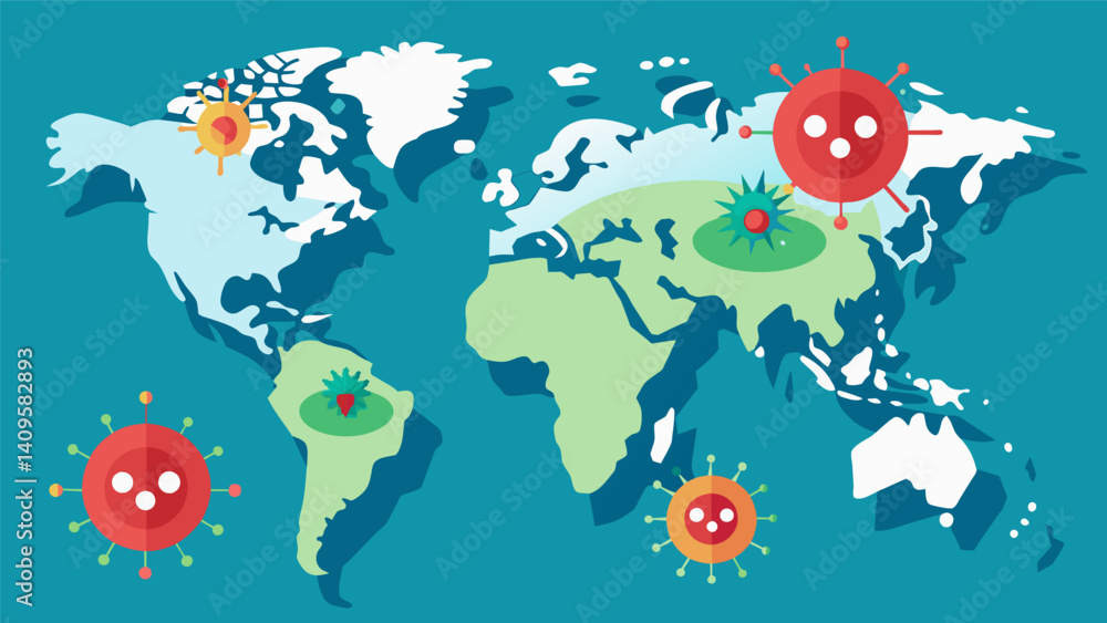 Poster a series of maps showing the predicted impact of environmental changes on the spread of infectious d