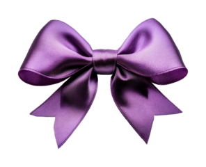 Elegant purple bow for gift wrapping high-quality. Isolated on transparent background, png.