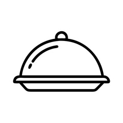 Obraz premium Food serving under a cloche in minimalistic style 