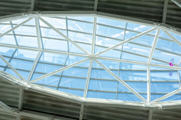 Metal and glass big roof construction